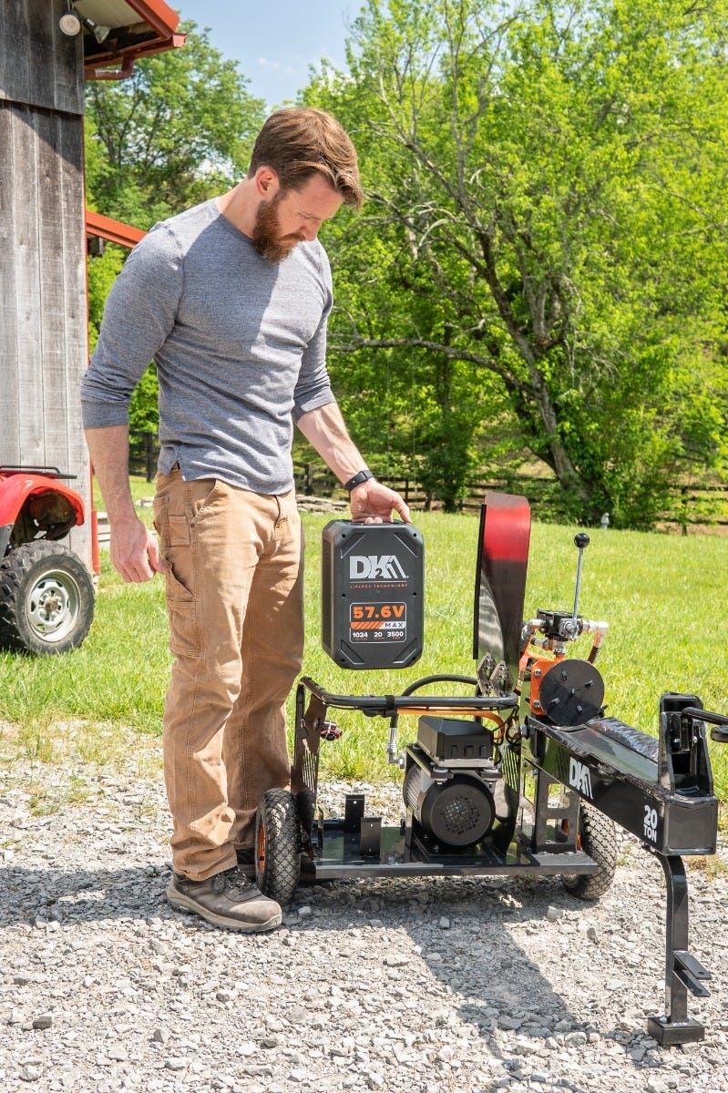 DK2 | OPS220EV-K Elite Energy™ 20-Ton 57.6V Battery Powered Hydraulic Log Splitter