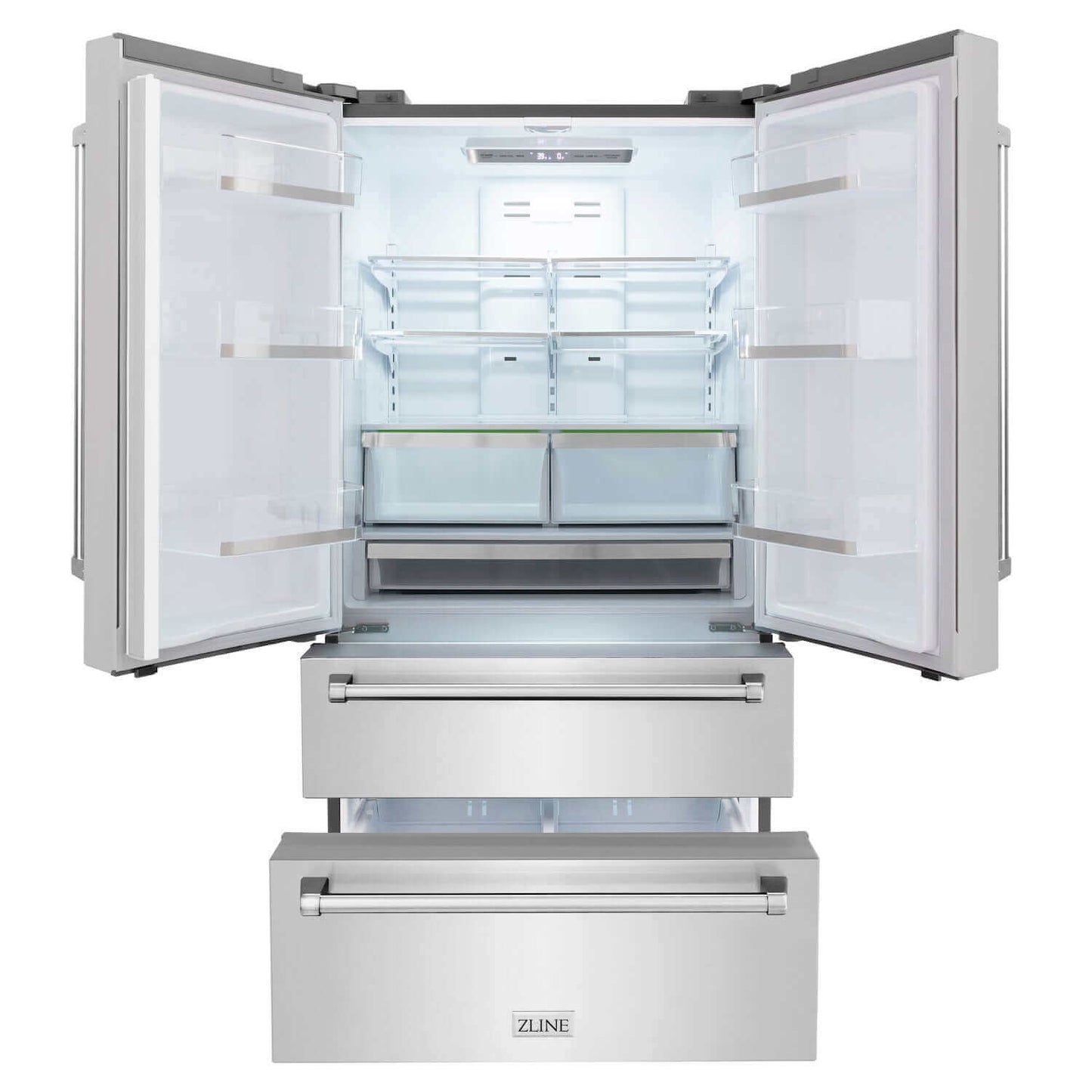 ZLINE Kitchen Package with Refrigeration, 36 in. Stainless Steel Gas Range, 36 in. Convertible Vent Range Hood and 24 in. Tall Tub Dishwasher (4KPR-SGRRH36-DWV)