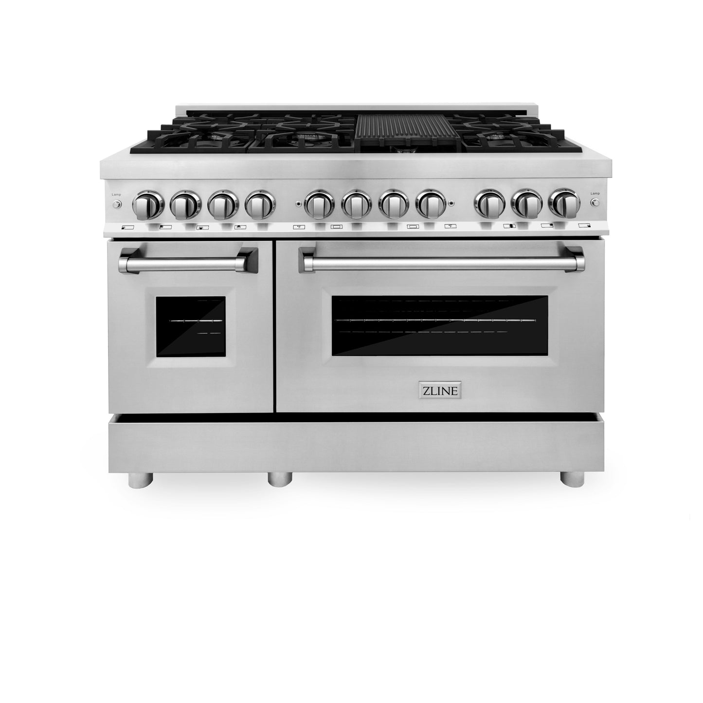 ZLINE 48 in. Kitchen Package with Stainless Steel Dual Fuel Range, Range Hood, Microwave Drawer and Tall Tub Dishwasher (4KP-RARH48-MWDWV)