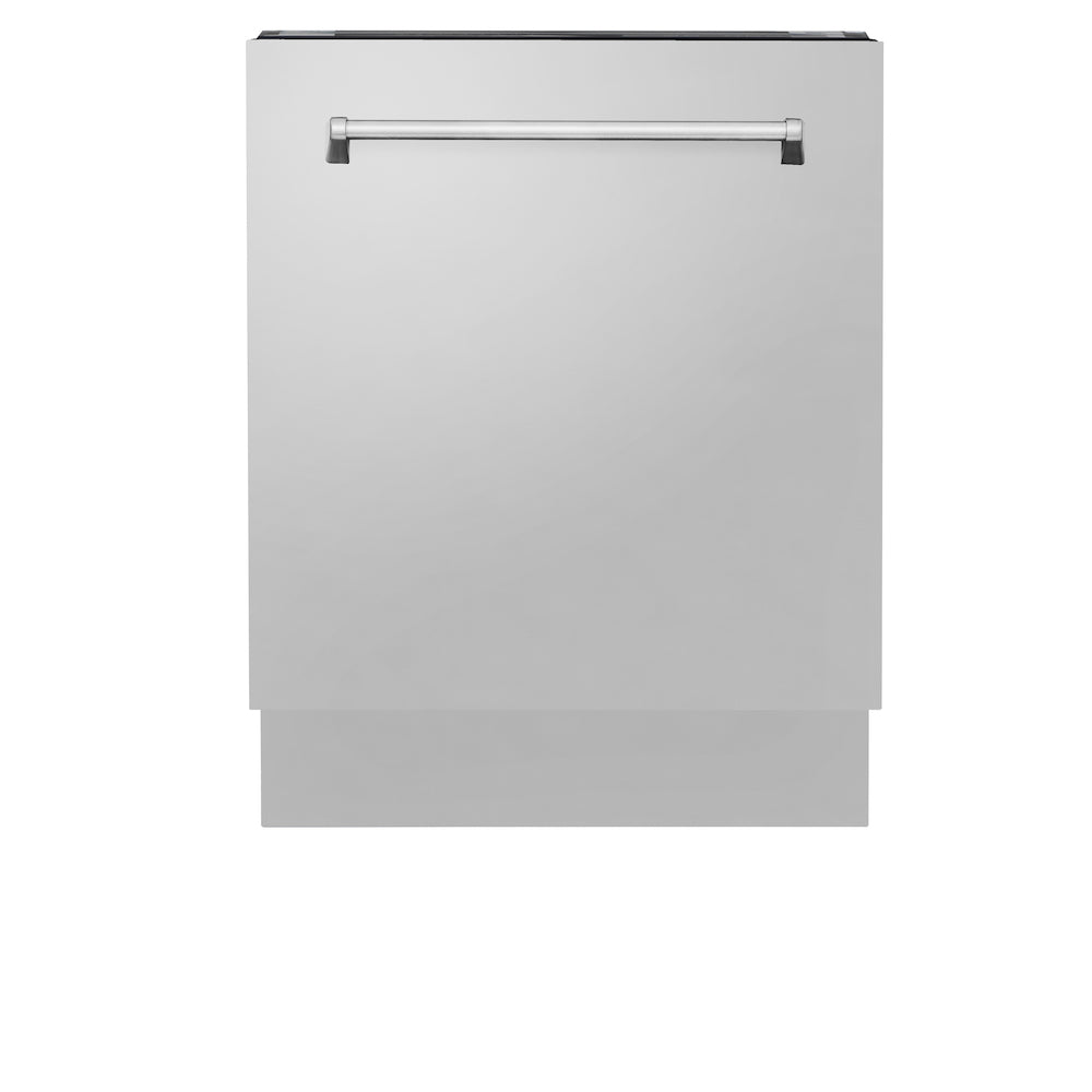 ZLINE Kitchen Package with 36 in. Stainless Steel Dual Fuel Range, 36 in. Convertible Vent Range Hood, 36 in. French Door Refrigerator,  and 24 in. Tall Tub Dishwasher (4KPR-RARH36-DWV)